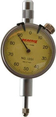 Peacock - 4mm Range, 0-100 Dial Reading, 0.01mm Graduation Dial Drop Indicator - 1-37/64" Dial - Eagle Tool & Supply