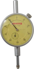Peacock - 10mm Range, 0-100 Dial Reading, 0.01mm Graduation Dial Drop Indicator - 2-3/64" Dial, Revolution Counter - Eagle Tool & Supply