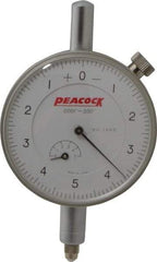 Peacock - 0.05" Range, 0-5-0 Dial Reading, 0.0001" Graduation Dial Drop Indicator - 2-3/64" Dial, 0.0003" Accuracy, Revolution Counter - Eagle Tool & Supply