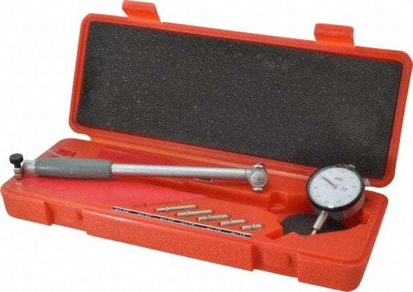 Value Collection - 6 Anvil, 1.4 to 2.4" Dial Bore Gage - 0.0005" Graduation, 6" Gage Depth - Eagle Tool & Supply