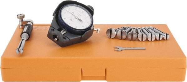 Mitutoyo - 8 Anvil, 0.4 to 0.7" Dial Bore Gage - 0.0001" Graduation, 2.4" Gage Depth, Accurate to 0.00016" - Eagle Tool & Supply