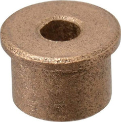 Boston Gear - 1/8" Inside x 5/16" Outside Diam, Oil Impregnated Bronze Sleeve Bearing - 3/8" Flange Outside Diam, 3/64" Flange Thickness, 1/4" OAL - Eagle Tool & Supply