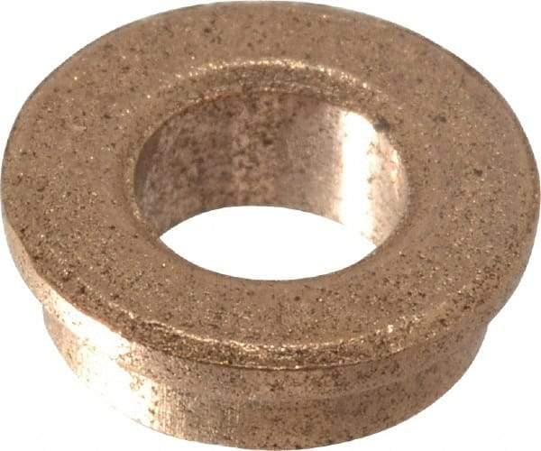 Boston Gear - 3/16" Inside x 5/16" Outside Diam, Oil Impregnated Bronze Sleeve Bearing - 3/8" Flange Outside Diam, 3/64" Flange Thickness, 1/8" OAL - Eagle Tool & Supply