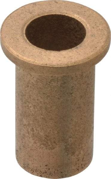 Boston Gear - 3/8" Inside x 1/2" Outside Diam, Oil Impregnated Bronze Sleeve Bearing - 11/16" Flange Outside Diam, 3/32" Flange Thickness, 1" OAL - Eagle Tool & Supply