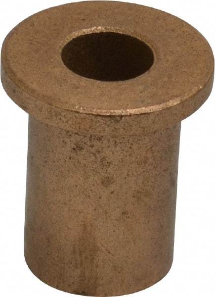 Boston Gear - 3/8" Inside x 5/8" Outside Diam, Oil Impregnated Bronze Sleeve Bearing - 7/8" Flange Outside Diam, 1/8" Flange Thickness, 1" OAL - Eagle Tool & Supply