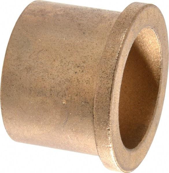 Boston Gear - 1-1/4" Inside x 1-1/2" Outside Diam, Oil Impregnated Bronze Sleeve Bearing - 1-3/4" Flange Outside Diam, 3/16" Flange Thickness, 1-1/4" OAL - Eagle Tool & Supply