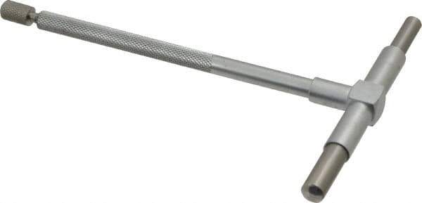 Value Collection - 2-1/8 to 3-1/2 Inch, 5.85 Inch Overall Length, Telescoping Gage - 5 Inch Long Handle, Hardened Tool Steel, Satin Chrome Finish - Eagle Tool & Supply