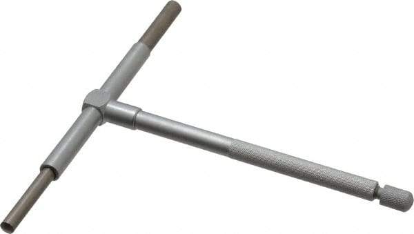 Value Collection - 3-1/2 to 6 Inch, 5.85 Inch Overall Length, Telescoping Gage - 5 Inch Long Handle, Hardened Tool Steel, Satin Chrome Finish - Eagle Tool & Supply