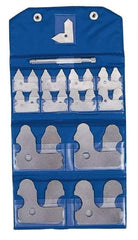 Value Collection - 33 Piece, 1/64 to 1 Inch Radius, Radius Gage Set - Satin Chrome Coated - Eagle Tool & Supply