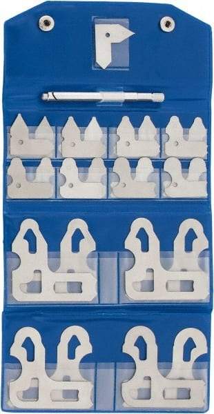 Value Collection - 25 Piece, 1/64 to 1/2 Inch Radius, Steel Radius Gage Set - Satin Chrome Coated - Eagle Tool & Supply