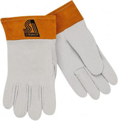 Steiner - Size M Unlined Deerskin Welding Glove - 10" OAL, Safety Cuff, For TIG - Eagle Tool & Supply