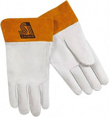 Steiner - Size M Unlined Kidskin Welding Glove - 10-1/2" OAL, Safety Cuff, For TIG - Eagle Tool & Supply