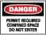 NMC - "Danger - Permit Required - Confined Space - Do Not Enter", 7" Long x 10" Wide, Pressure-Sensitive Vinyl Safety Sign - Rectangle, 0.004" Thick, Use for Accident Prevention - Eagle Tool & Supply