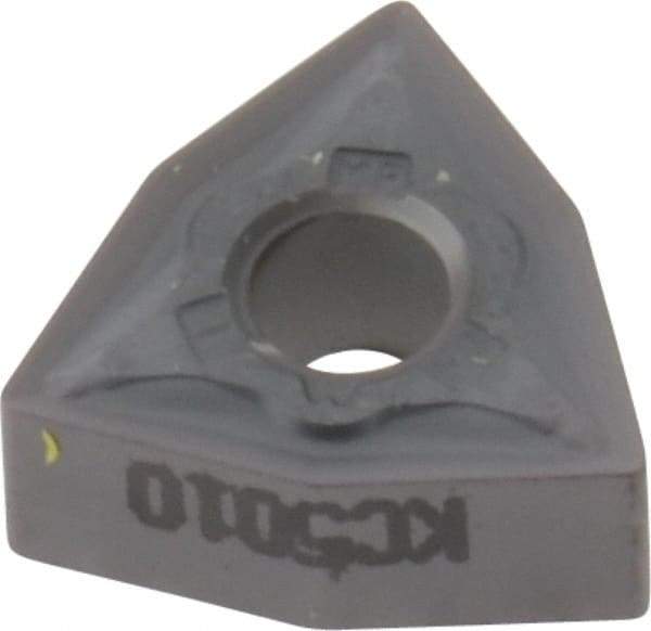 Kennametal - WNMG331 MP Grade KC5010 Carbide Turning Insert - TiAlN Finish, 80° Trigon, 3/8" Inscr Circle, 3/16" Thick, 1/64" Corner Radius - Eagle Tool & Supply