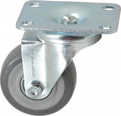 Shepherd - 3" Diam x 1-1/4" Wide x 4-1/4" OAH Top Plate Mount Swivel Caster - Polyurethane, 185 Lb Capacity, Ball Bearing, 2-5/8 x 3-3/4" Plate - Eagle Tool & Supply