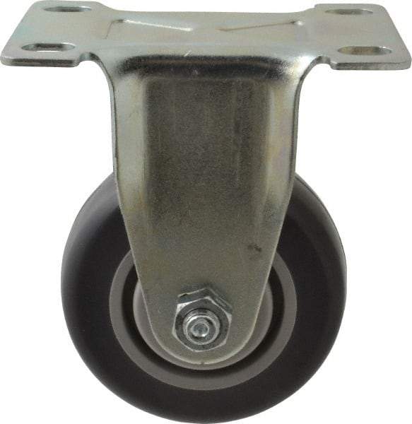 Shepherd - 3" Diam x 1-1/4" Wide x 4-1/4" OAH Top Plate Mount Rigid Caster - Polyurethane, 185 Lb Capacity, Ball Bearing, 2-5/8 x 3-3/4" Plate - Eagle Tool & Supply