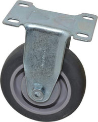 Shepherd - 4" Diam x 1-1/4" Wide x 5-1/4" OAH Top Plate Mount Rigid Caster - Polyurethane, 200 Lb Capacity, Ball Bearing, 2-5/8 x 3-3/4" Plate - Eagle Tool & Supply