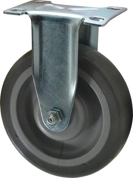 Shepherd - 5" Diam x 1-1/4" Wide x 6-1/4" OAH Top Plate Mount Rigid Caster - Polyurethane, 225 Lb Capacity, Ball Bearing, 2-5/8 x 3-3/4" Plate - Eagle Tool & Supply