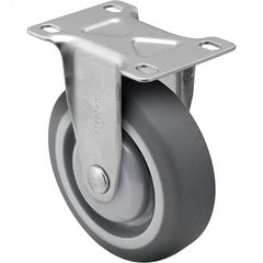 Shepherd - 5" Diam x 1-1/4" Wide x 6-1/4" OAH Top Plate Mount Rigid Caster - TPR, 200 Lb Capacity, Ball Bearing, 2-5/8 x 3-3/4" Plate - Eagle Tool & Supply