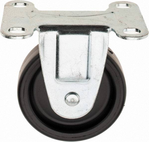 Shepherd - 3" Diam x 13/16" Wide x 3-1/2" OAH Top Plate Mount Rigid Caster - Polyolefin, 120 Lb Capacity, Plain Bearing, 2-5/8 x 3-3/4" Plate - Eagle Tool & Supply