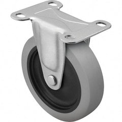 Shepherd - 3" Diam x 13/16" Wide x 3-1/2" OAH Top Plate Mount Rigid Caster - TPR, 110 Lb Capacity, Nylon Bearing, 2-5/8 x 3-3/4" Plate - Eagle Tool & Supply