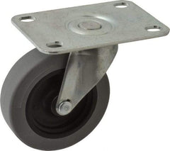 Shepherd - 3" Diam x 13/16" Wide x 3-1/2" OAH Top Plate Mount Swivel Caster - Polyurethane, 120 Lb Capacity, Plain Bearing, 2-5/8 x 3-3/4" Plate - Eagle Tool & Supply
