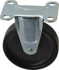 Shepherd - 4" Diam x 15/16" Wide x 4-3/4" OAH Top Plate Mount Rigid Caster - Polyolefin, 150 Lb Capacity, Nylon Bearing, 2-5/8 x 3-3/4" Plate - Eagle Tool & Supply