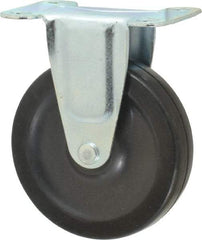 Shepherd - 4" Diam x 15/16" Wide x 4-3/4" OAH Top Plate Mount Rigid Caster - Soft Rubber, 125 Lb Capacity, Nylon Bearing, 2-5/8 x 3-3/4" Plate - Eagle Tool & Supply