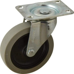 Shepherd - 4" Diam x 15/16" Wide x 4-3/4" OAH Top Plate Mount Swivel Caster - Polyurethane, 150 Lb Capacity, Plain Bearing, 2-5/8 x 3-3/4" Plate - Eagle Tool & Supply