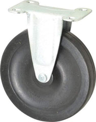 Shepherd - 5" Diam x 15/16" Wide x 5-3/4" OAH Top Plate Mount Rigid Caster - Soft Rubber, 135 Lb Capacity, Nylon Bearing, 2-5/8 x 3-3/4" Plate - Eagle Tool & Supply
