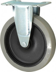 Shepherd - 5" Diam x 15/16" Wide x 5-3/4" OAH Top Plate Mount Rigid Caster - Polyurethane, 160 Lb Capacity, Plain Bearing, 2-5/8 x 3-3/4" Plate - Eagle Tool & Supply