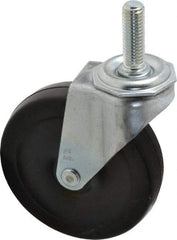 Shepherd - 4" Diam x 15/16" Wide x 4-3/4" OAH Stem Mount Swivel Caster - Soft Rubber, 125 Lb Capacity, Nylon Bearing, 1/2-13 x 1-1/2" Threaded Stem - Eagle Tool & Supply
