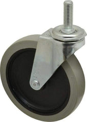 Shepherd - 5" Diam x 15/16" Wide x 5-3/4" OAH Stem Mount Swivel Caster - Polyurethane, 160 Lb Capacity, Nylon Bearing, 1/2-13 x 1-1/2" Threaded Stem - Eagle Tool & Supply