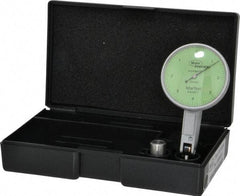 Mahr - 0.004 Inch Range, 0.0001 Inch Dial Graduation, Horizontal Dial Test Indicator - 1-1/2 Inch Green Dial, 0-4-0 Dial Reading - Eagle Tool & Supply