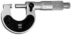 Mahr - 0 to 25mm Range, 0.01mm Graduation, Mechanical Outside Micrometer - Ratchet Stop Thimble, Accurate to 4µm - Eagle Tool & Supply