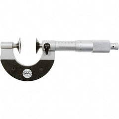Mahr - 0 to 20mm, 0.01mm Graduation, Ratchet Stop Thimble, Mechanical Disc Micrometer - 4 micro m Accuracy, 25mm Disc, Steel - Eagle Tool & Supply