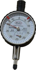 Mahr - 3mm Range, 0-45 Dial Reading, 0.01mm Graduation Dial Drop Indicator - 34mm Dial, 0.01mm Range per Revolution - Eagle Tool & Supply