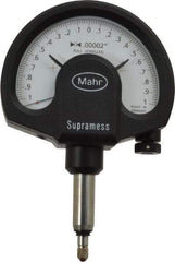 Mahr - 0 Inch Graduation, 0.001 Inch Max Measurement, Dial Comparator Gage - 1 N Force, 0.11 Inch Overtravel, White - Eagle Tool & Supply