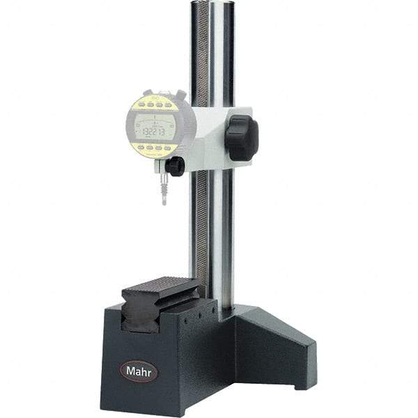 Mahr - Steel (Balls & Cable), Comparator Gage Stand - 9-1/2" High, 5-1/2" Base Length x 6" Base Width x 4" Base Height, Includes Holder - Eagle Tool & Supply