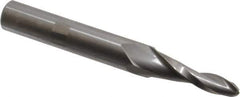 Onsrud - 1/4" Cutting Diam x 1-3/8" Length of Cut, 2 Flute, Upcut Spiral Router Bit - Uncoated, Right Hand Cut, Solid Carbide, 4" OAL x 1/2" Shank Diam, Ball End Taper - Eagle Tool & Supply