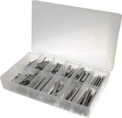 Made in USA - 500 Piece, 1/16 to 7/16" Pin Diam, Spring Pin Assortment - Zinc, Zinc Plated - Eagle Tool & Supply