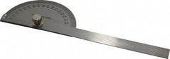 Value Collection - 6 Inch Long Blade, 180° Max Measurement, 1° Dial Graduation, Half Round Head Protractor - 0 to 180 Dial Range - Eagle Tool & Supply
