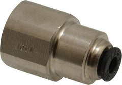 Legris - 1/8" Outside Diam, 1/8 NPT, Nickel Plated Brass Push-to-Connect Tube Female Connector - 290 Max psi - Eagle Tool & Supply