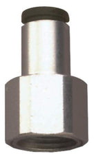 Legris - 5/32" Outside Diam, 1/4 NPT, Nickel Plated Brass Push-to-Connect Tube Female Connector - 290 Max psi - Eagle Tool & Supply