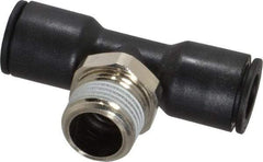 Legris - 1/2" OD, 1/2 NPT, Nylon/Nickel Plated Brass Push-to-Connect Male Branch Tee - 290 Max psi - Eagle Tool & Supply