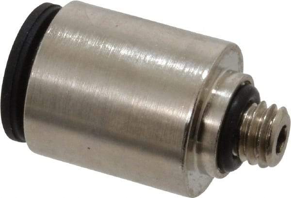Legris - 1/4" Outside Diam, 10-32 UNF, Nickel Plated Brass Push-to-Connect Tube Male Connector - 290 Max psi - Eagle Tool & Supply