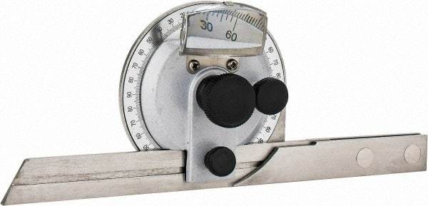Value Collection - 6, 12 Inch Long Blade, 360° Max Measurement, Bevel Protractor - Accuracy up to 5 Min, 5 Min Dial Graduation - Eagle Tool & Supply