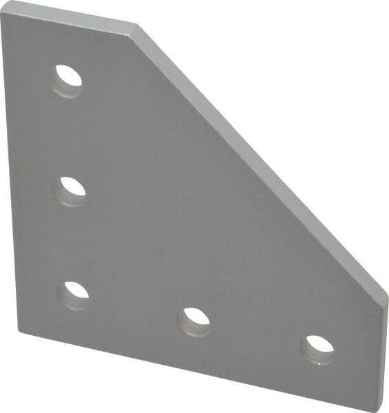 80/20 Inc. - 3" Wide, 3" High, Open Shelving 5 Hole 90° Angled Plate - Aluminum, Use with Series 10 & Bolt Kit 3321 - Eagle Tool & Supply