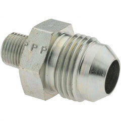 Parker - 1/2" Tube OD x 1/8-27 Male NPT 37° Steel Flared Tube Straight Thread Connector - Eagle Tool & Supply
