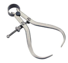 Value Collection - 6 Inch Leg, Spring Joint, Steel, Polished, Outside Caliper - 6 Inch Max Measurement, 150mm Max Measurement, Flat Leg with Quick Nut Adjustment - Eagle Tool & Supply